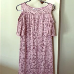 Lace cold shoulder dress
